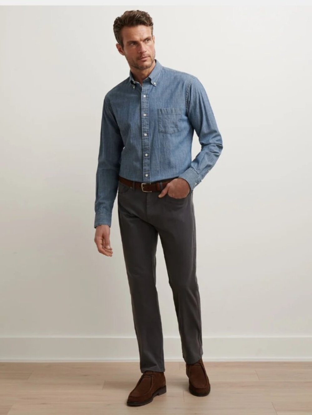 NWT Peter Millar Signature Sateen Five Pocket Pant-Classic Fit: Irdim (42x34)